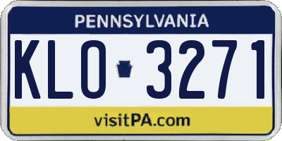 PA license plate KLO3271