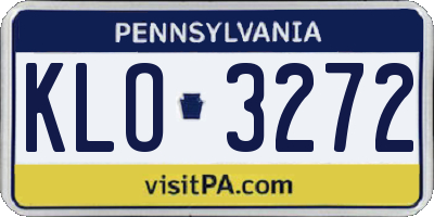 PA license plate KLO3272