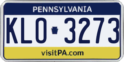 PA license plate KLO3273