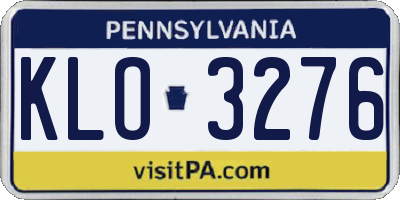 PA license plate KLO3276