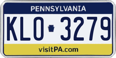PA license plate KLO3279