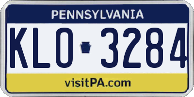 PA license plate KLO3284