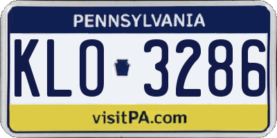 PA license plate KLO3286