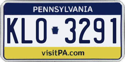PA license plate KLO3291