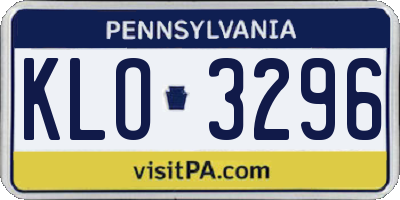 PA license plate KLO3296