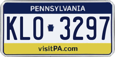 PA license plate KLO3297