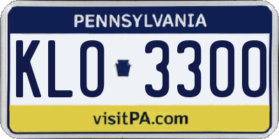 PA license plate KLO3300