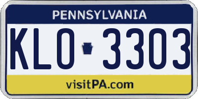 PA license plate KLO3303