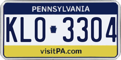 PA license plate KLO3304