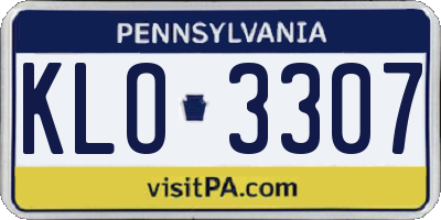 PA license plate KLO3307