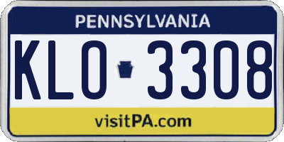 PA license plate KLO3308