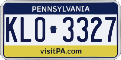 PA license plate KLO3327