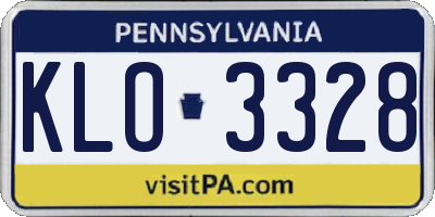 PA license plate KLO3328