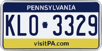 PA license plate KLO3329