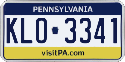 PA license plate KLO3341
