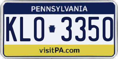 PA license plate KLO3350