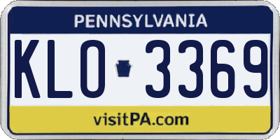 PA license plate KLO3369