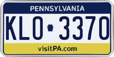 PA license plate KLO3370