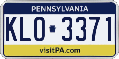 PA license plate KLO3371