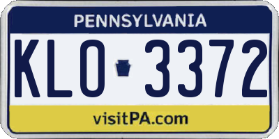 PA license plate KLO3372