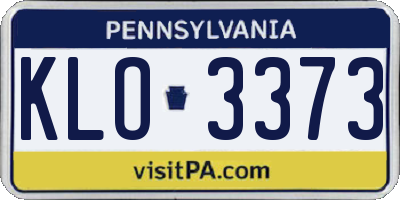 PA license plate KLO3373