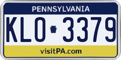 PA license plate KLO3379