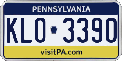 PA license plate KLO3390