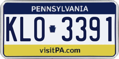 PA license plate KLO3391