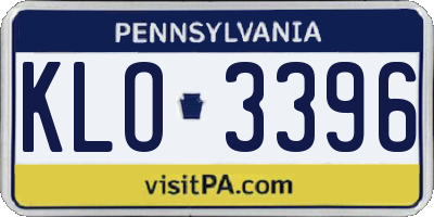 PA license plate KLO3396