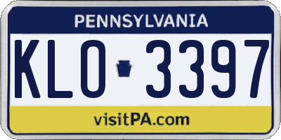 PA license plate KLO3397