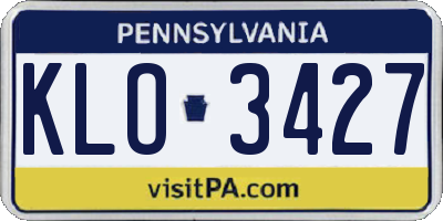 PA license plate KLO3427