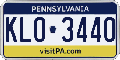 PA license plate KLO3440