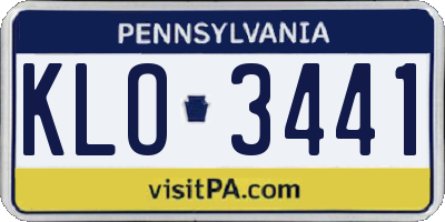 PA license plate KLO3441