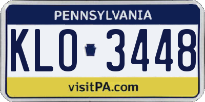 PA license plate KLO3448