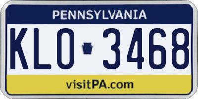 PA license plate KLO3468