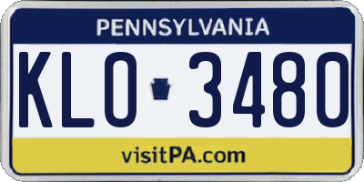 PA license plate KLO3480