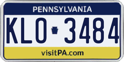 PA license plate KLO3484