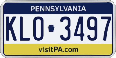 PA license plate KLO3497