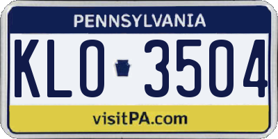 PA license plate KLO3504