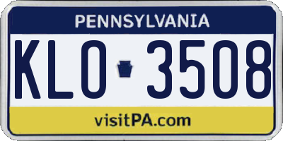 PA license plate KLO3508