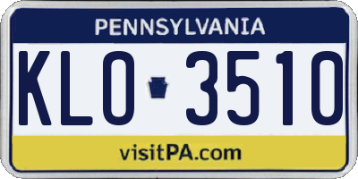 PA license plate KLO3510