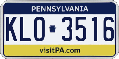 PA license plate KLO3516