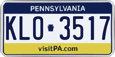 PA license plate KLO3517