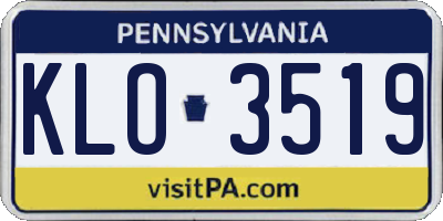 PA license plate KLO3519