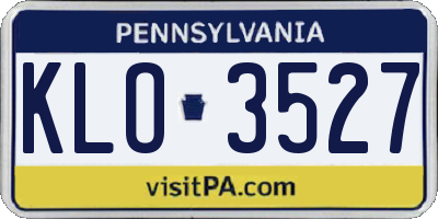 PA license plate KLO3527