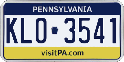 PA license plate KLO3541