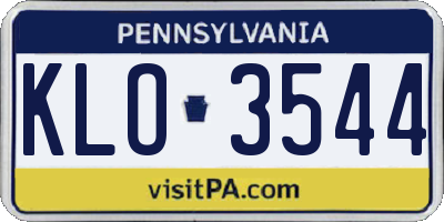 PA license plate KLO3544