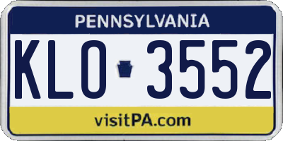 PA license plate KLO3552