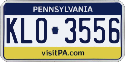 PA license plate KLO3556