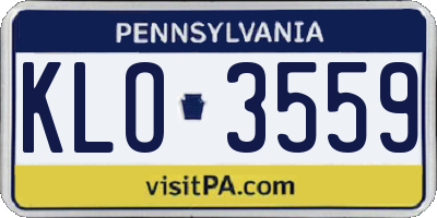 PA license plate KLO3559